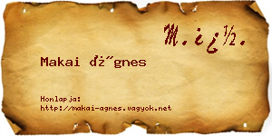 Makai Ágnes névjegykártya
